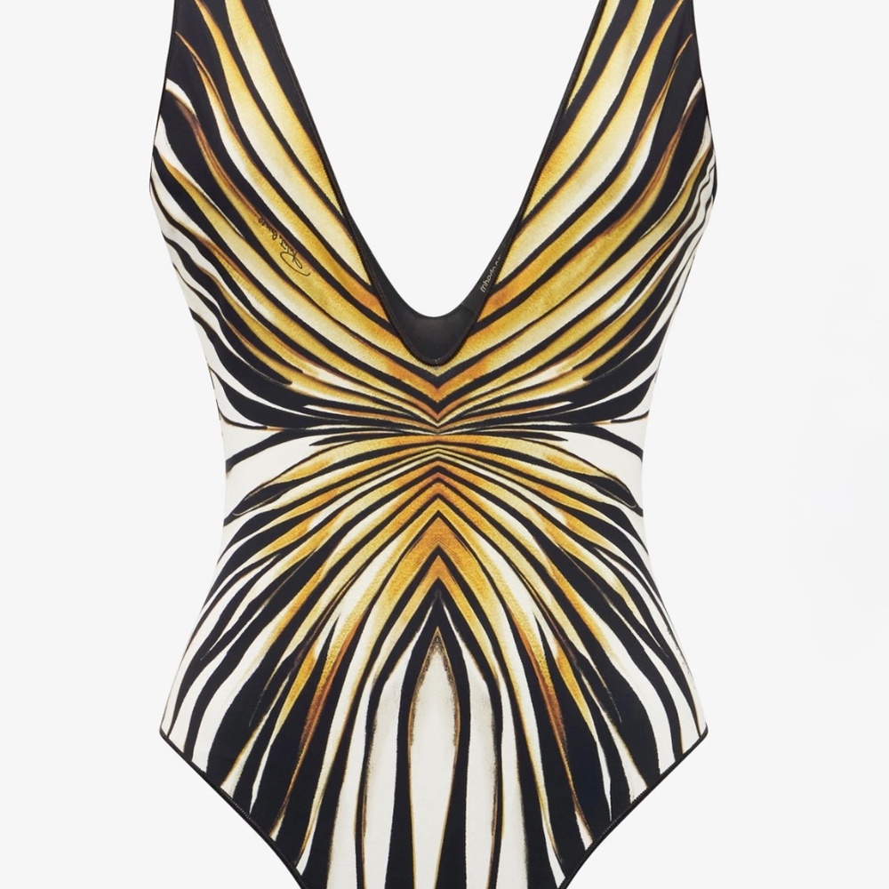 Roberto Cavalli Ray Of Gold Print Swimsuit One-Piece